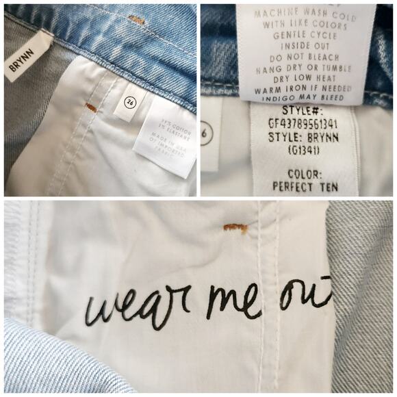 GRLFRND Brynn denim high waist paperbag jeans shorts in Perfect Ten Size 26 NEW - Picture 6 of 8